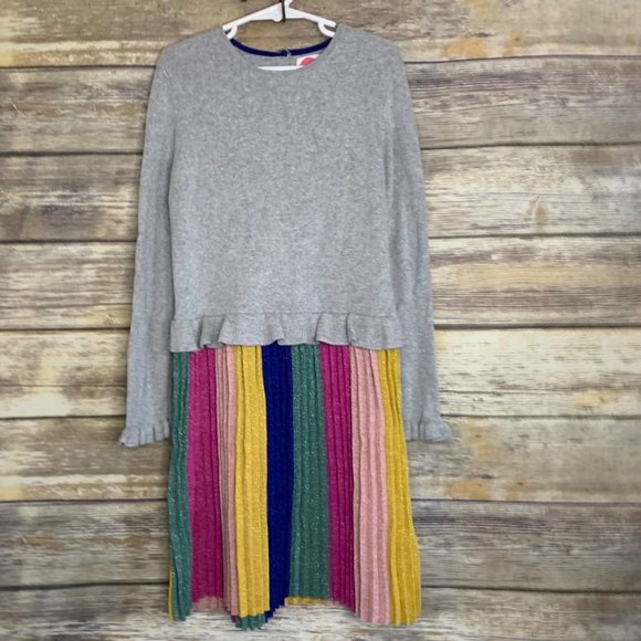 Mini Boden Other - Mini Boden size 8-9y sparkly rainbow party pleated skirt sweater dress